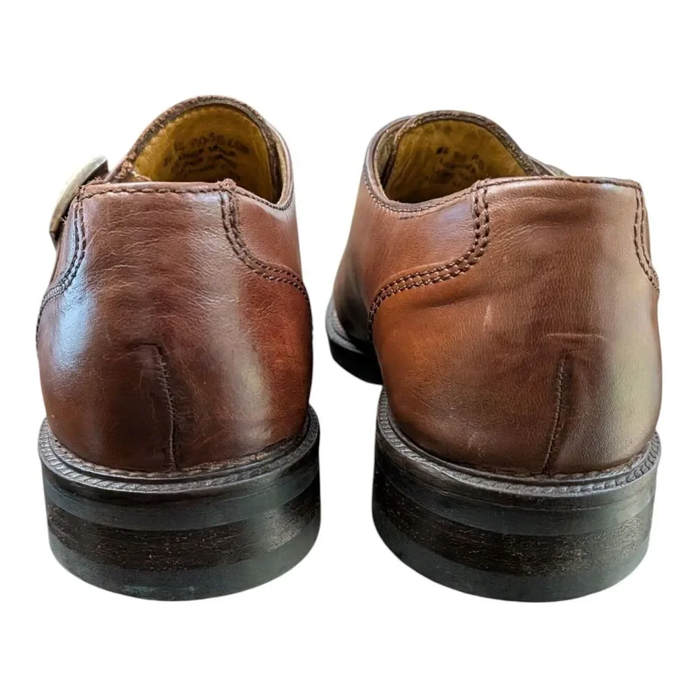 Kenneth Cole Men's 10 Monk Strap Shoes Leather Loafers Dress Brown Vtg Chunky